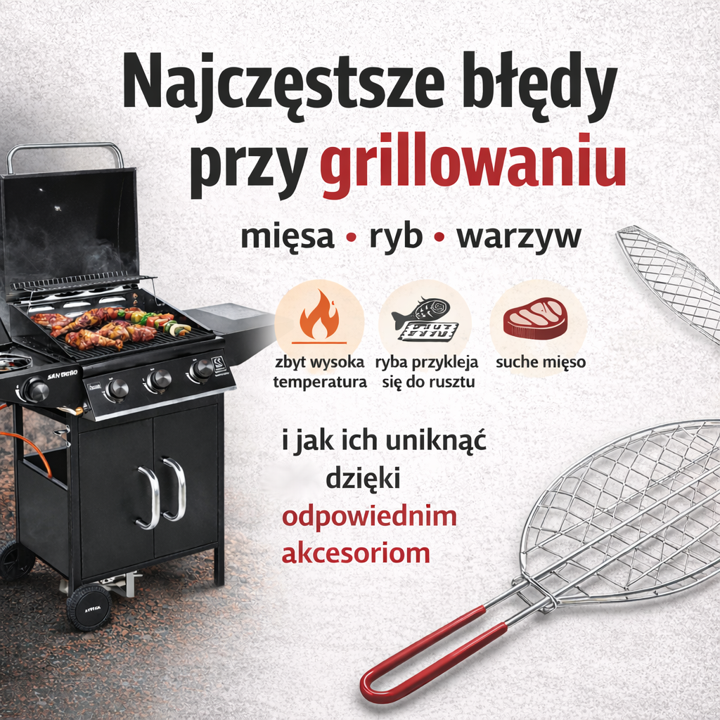 Najczęstsze błędy przy grillowaniu mięsa, ryb i warzyw – i jak ich uniknąć dzięki odpowiednim akcesoriom