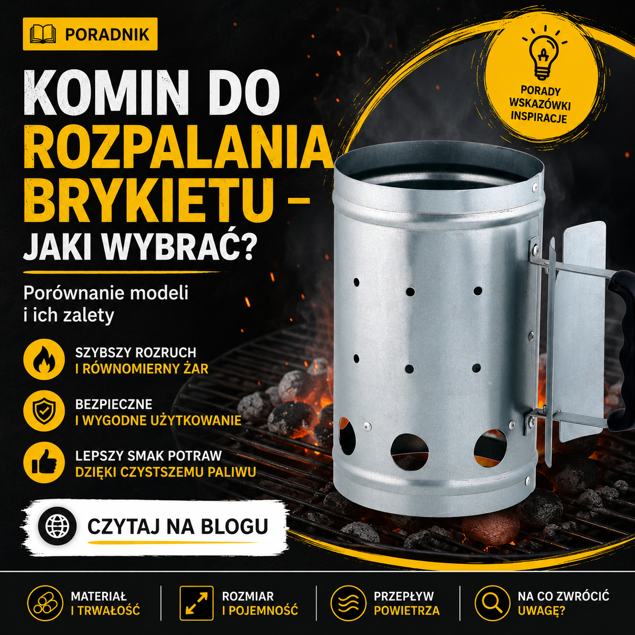 Komin do rozpalania brykietu – jaki wybrać? Porównanie modeli, zalety i praktyczny poradnik krok po kroku