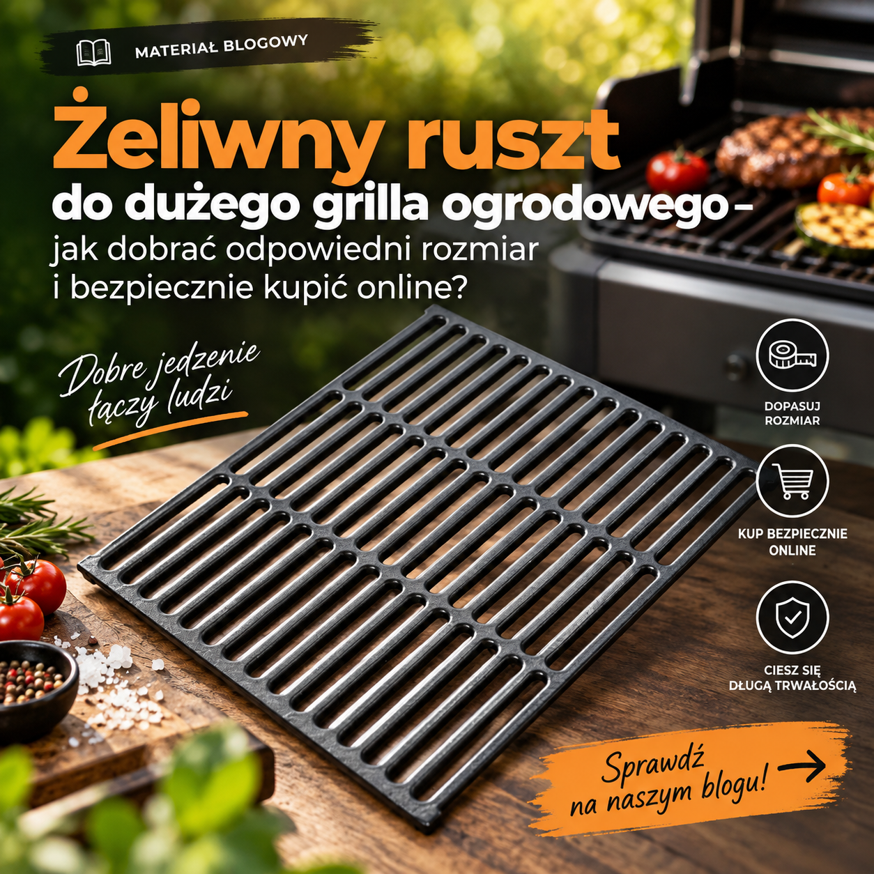 Żeliwny ruszt do dużego grilla ogrodowego – jak dobrać odpowiedni rozmiar i bezpiecznie kupić online?