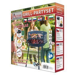 ZESTAW GRILLOWY - PARTY SET (GRILL + WĘGIEL + PODPAŁKA + OTWIERACZ) - 10401